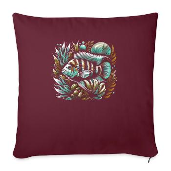 Cichlid Fish Lover Aquarium d’aquariophilie d’eau douce - Housse de coussin décorative 45 x 45 cm - bordeaux - Devant