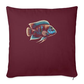 Cichlid Fish Lover Aquarium d’aquariophilie d’eau douce - Housse de coussin décorative 45 x 45 cm - bordeaux - Devant