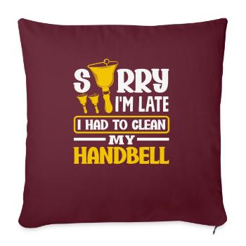 Instrument de musique choral Cloche à main - Housse de coussin décorative 45 x 45 cm - bordeaux - Devant