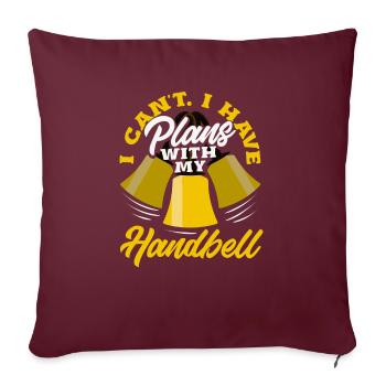 Instrument de musique choral Cloche à main - Housse de coussin décorative 45 x 45 cm - bordeaux - Devant