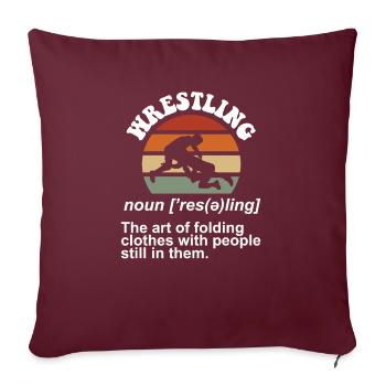 Définition de la lutte Pro Wrestler Fan Wrestling - Housse de coussin décorative 45 x 45 cm - bordeaux - Devant