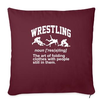 Définition de la lutte Pro Wrestler Fan Wrestling - Housse de coussin décorative 45 x 45 cm - bordeaux - Devant