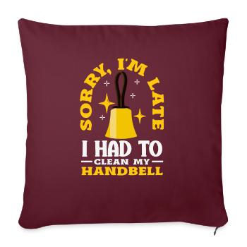 Instrument de musique choral Cloche à main - Housse de coussin décorative 45 x 45 cm - bordeaux - Devant