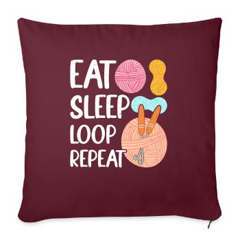 Crochet amant drôle boucle & crochet Design - Housse de coussin décorative 45 x 45 cm - bordeaux - Devant
