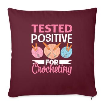 Crochet amant drôle boucle & crochet Design - Housse de coussin décorative 45 x 45 cm - bordeaux - Devant