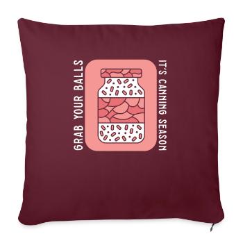 Attrapez vos balles C’est conservateur de saison de mise en conserve - Housse de coussin décorative 45 x 45 cm - bordeaux - Devant