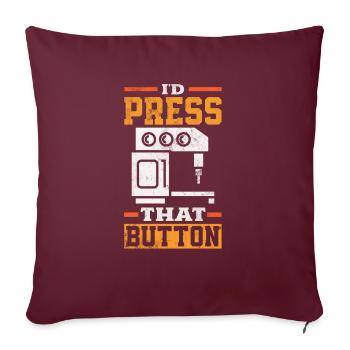 Machiniste CNC drôle - Housse de coussin décorative 45 x 45 cm - bordeaux - Devant
