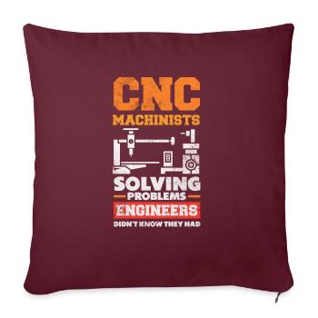 Machiniste CNC drôle - Housse de coussin décorative 45 x 45 cm - bordeaux - Devant