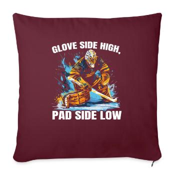 Hockey sur glace Gardien de but Gardien de but Gardien de but - Housse de coussin décorative 45 x 45 cm - bordeaux - Devant