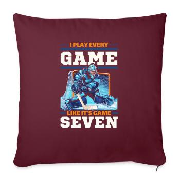 Hockey sur glace Gardien de but Gardien de but Gardien de but - Housse de coussin décorative 45 x 45 cm - bordeaux - Devant