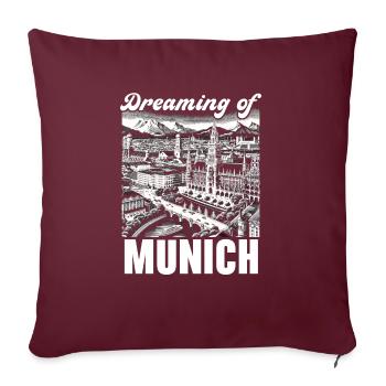 Munich Allemagne Voyage Vacances J’aime Munich - Housse de coussin décorative 45 x 45 cm - bordeaux - Devant