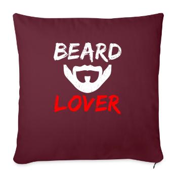 Giftidea Beard Men - Sofa pillowcase 17,3'' x 17,3'' (45 x 45 cm) - burgundy - Front