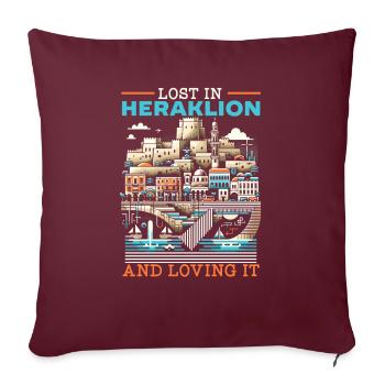 Héraklion Grèce Voyage Vacances Patrimoine Grec - Housse de coussin décorative 45 x 45 cm - bordeaux - Devant