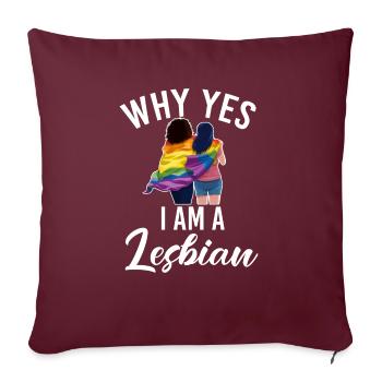 Cadeaux Lesbiens - Housse de coussin décorative 45 x 45 cm - bordeaux - Devant