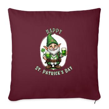 Leprechaun de la Saint-Patrick I Bière verte I - Housse de coussin décorative 45 x 45 cm - bordeaux - Devant