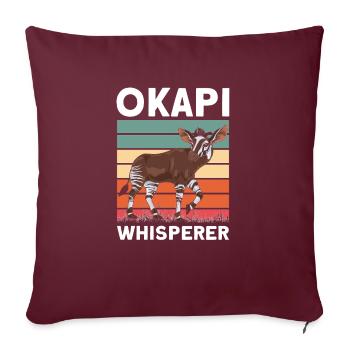Drôle d’amant d’okapi gardien de zoo - Housse de coussin décorative 45 x 45 cm - bordeaux - Devant