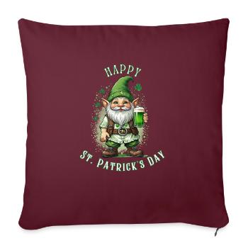 Leprechaun de la Saint-Patrick I Bière verte I - Housse de coussin décorative 45 x 45 cm - bordeaux - Devant