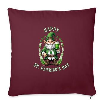 Leprechaun de la Saint-Patrick I Bière verte I - Housse de coussin décorative 45 x 45 cm - bordeaux - Devant