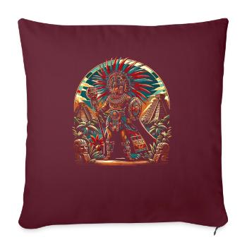 Guerrier aztèque Civilisation aztèque mexicaine indigène - Housse de coussin décorative 45 x 45 cm - bordeaux - Devant