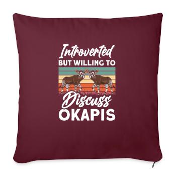 Drôle d’amant d’okapi gardien de zoo - Housse de coussin décorative 45 x 45 cm - bordeaux - Devant