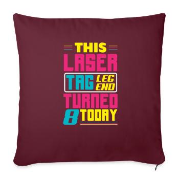 Lasertag-geburtstagsfeier – Lasertag 8 - Sofakissenbezug 45 x 45 cm - Burgunderrot - Vorne