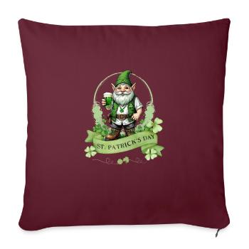 Leprechaun de la Saint-Patrick I Bière verte I - Housse de coussin décorative 45 x 45 cm - bordeaux - Devant