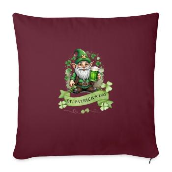 Leprechaun de la Saint-Patrick I Bière verte I - Housse de coussin décorative 45 x 45 cm - bordeaux - Devant