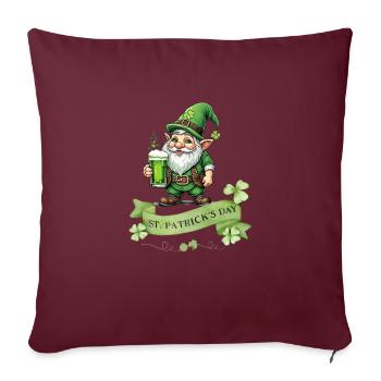 Leprechaun de la Saint-Patrick I Bière verte I - Housse de coussin décorative 45 x 45 cm - bordeaux - Devant