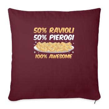 Lustige Italienisches Ravioli Pasta - Sofakissenbezug 45 x 45 cm - Burgunderrot - Vorne