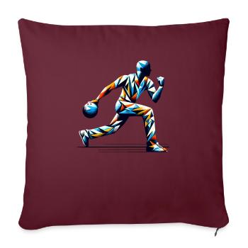 Polygon Art Tenpin Bowling Bowler - Sofakissenbezug 45 x 45 cm - Burgunderrot - Vorne