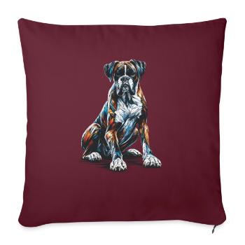 Polygon Art Boxer Chien Boxers - Housse de coussin décorative 45 x 45 cm - bordeaux - Devant