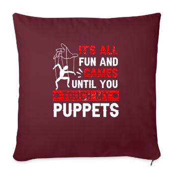 Marionettenspieler Puppenspieler - Sofakissenbezug 45 x 45 cm - Burgunderrot - Vorne