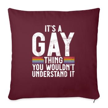 Gay Gifts - Sofakissenbezug 45 x 45 cm - Burgunderrot - Vorne