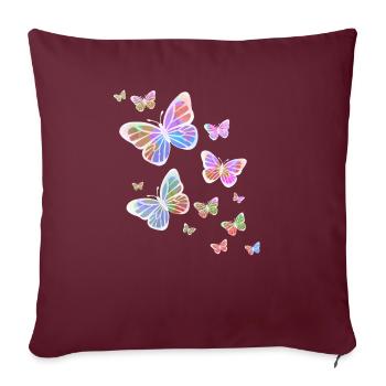 Papillon, Papillon, Animal, Coloré, Couleur - Housse de coussin décorative 45 x 45 cm - bordeaux - Devant
