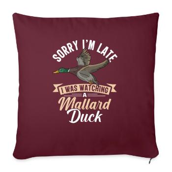 Canard colvert - Housse de coussin décorative 45 x 45 cm - bordeaux - Devant