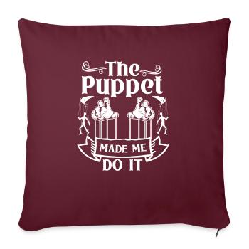 Marionettenspieler Puppenspieler - Sofakissenbezug 45 x 45 cm - Burgunderrot - Vorne
