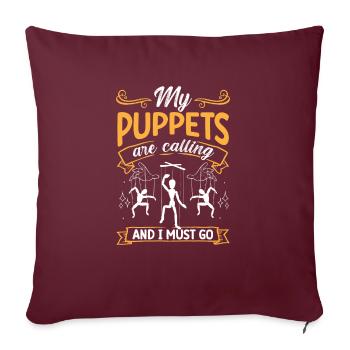 Marionettenspieler Puppenspieler - Sofakissenbezug 45 x 45 cm - Burgunderrot - Vorne