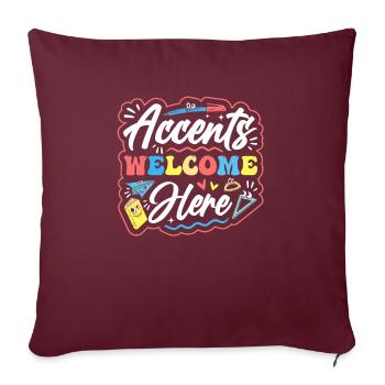 Professeur d’anglais Apprenant d’anglais Professeur d’anglais ELL - Housse de coussin décorative 45 x 45 cm - bordeaux - Devant