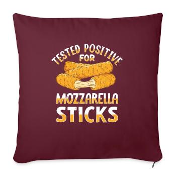 Bâtonnets de mozzarella au fromage - Housse de coussin décorative 45 x 45 cm - bordeaux - Devant