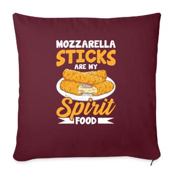 Bâtonnets de mozzarella au fromage - Housse de coussin décorative 45 x 45 cm - bordeaux - Devant
