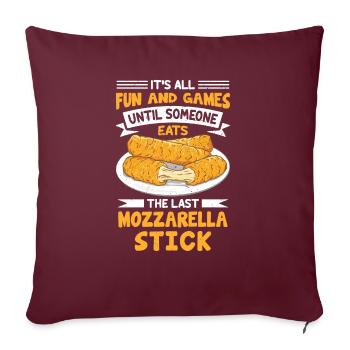Bâtonnets de mozzarella au fromage - Housse de coussin décorative 45 x 45 cm - bordeaux - Devant