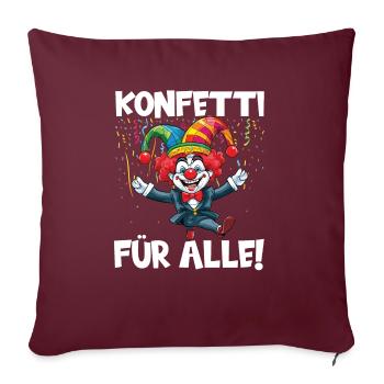 Karneval Kostüm Fasching Fastnacht - Sofakissenbezug 45 x 45 cm - Burgunderrot - Vorne