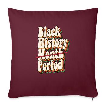 Période du Mois de l’histoire des Noirs Fierté afro-américaine - Housse de coussin décorative 45 x 45 cm - bordeaux - Devant