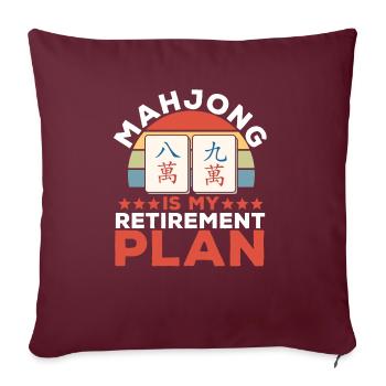 Cadeau pour les fans de Mahjong - Housse de coussin décorative 45 x 45 cm - bordeaux - Devant