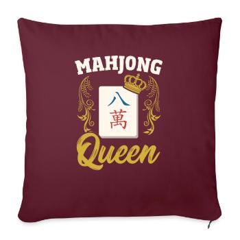 Cadeau pour les fans de Mahjong - Housse de coussin décorative 45 x 45 cm - bordeaux - Devant