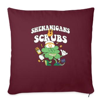 Shenanigans & Scrubs Infirmière urgente Médecin St. - Housse de coussin décorative 45 x 45 cm - bordeaux - Devant