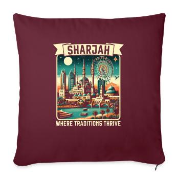 Sharjah Émirats arabes unis Voyage vacances Émirats arabes unis - Housse de coussin décorative 45 x 45 cm - bordeaux - Devant