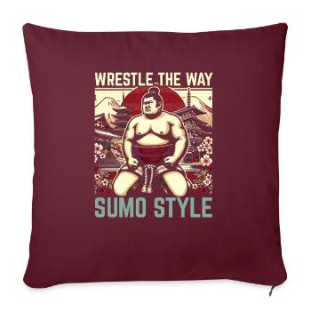 Sumo-Ringer Japanisches Ringen Sumo-Ringen - Sofakissenbezug 45 x 45 cm - Burgunderrot - Vorne