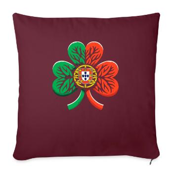 Shamrock Portugal drapeau Saint Patrick St Patricks - Housse de coussin décorative 45 x 45 cm - bordeaux - Devant