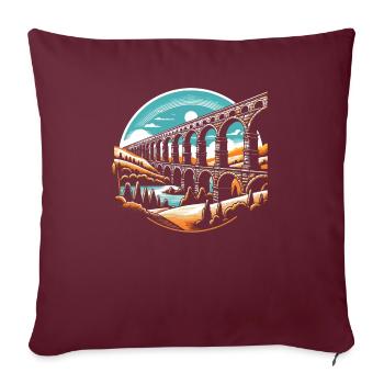 Aqueducs romains Ingénierie romaine Rome antique - Housse de coussin décorative 45 x 45 cm - bordeaux - Devant